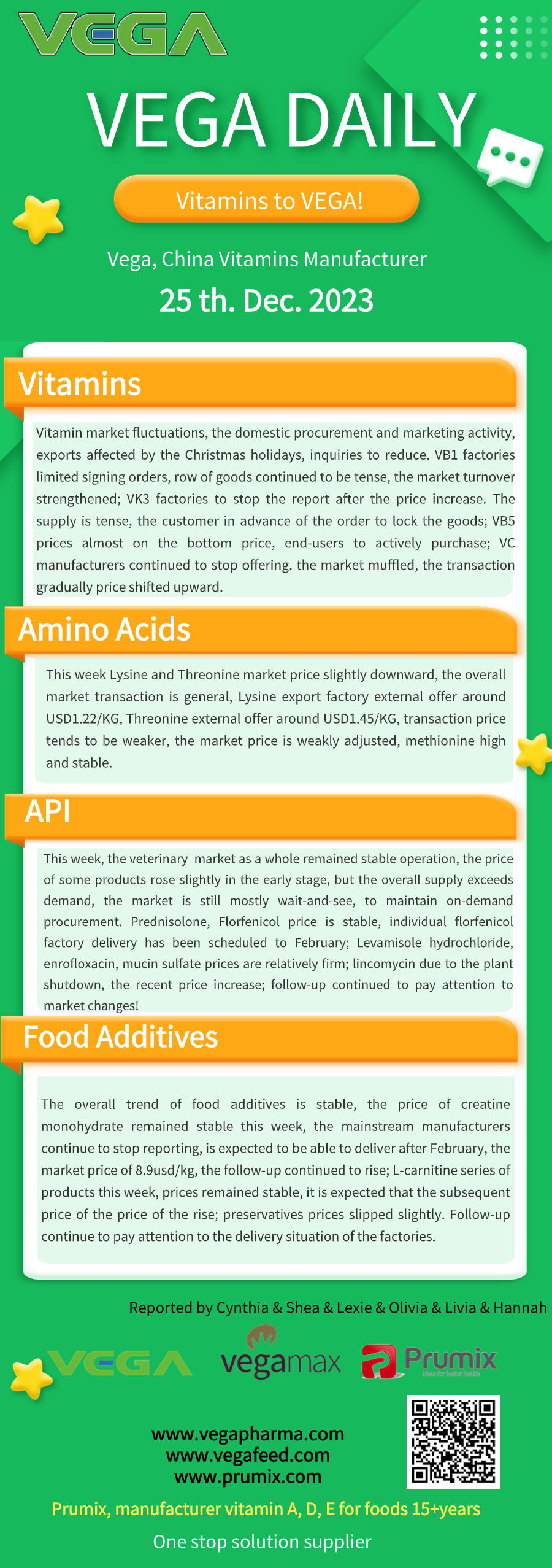 Vega Daily Dated on Dec 25th 2023 Vitamin Amino Acid APl Food Additives.png